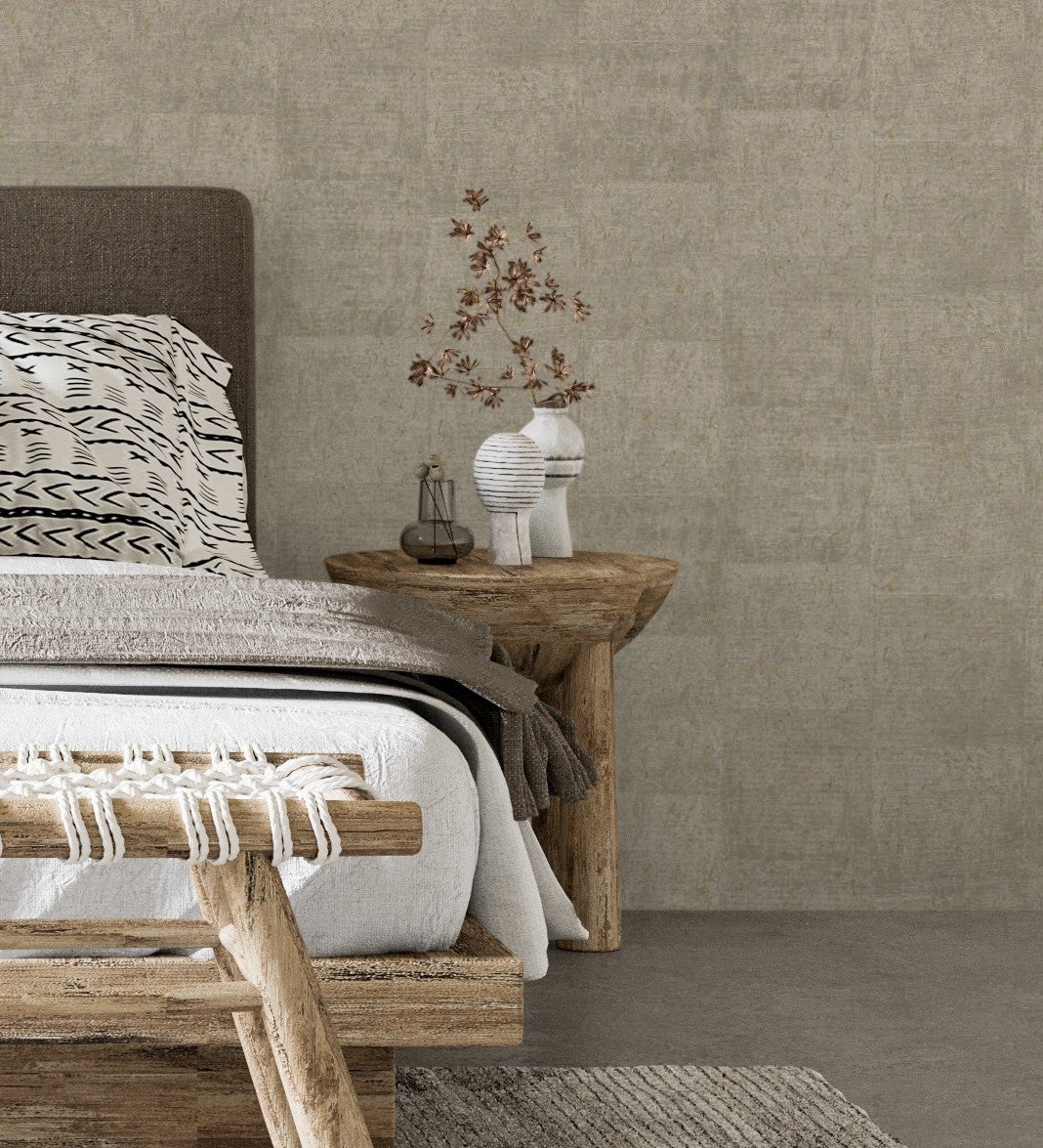 Papel pintado vinílico ecológico lavable minitablas de corcho textura en relieve - padova 679367 de gaulan - rollo de 10 m x 0,53 m