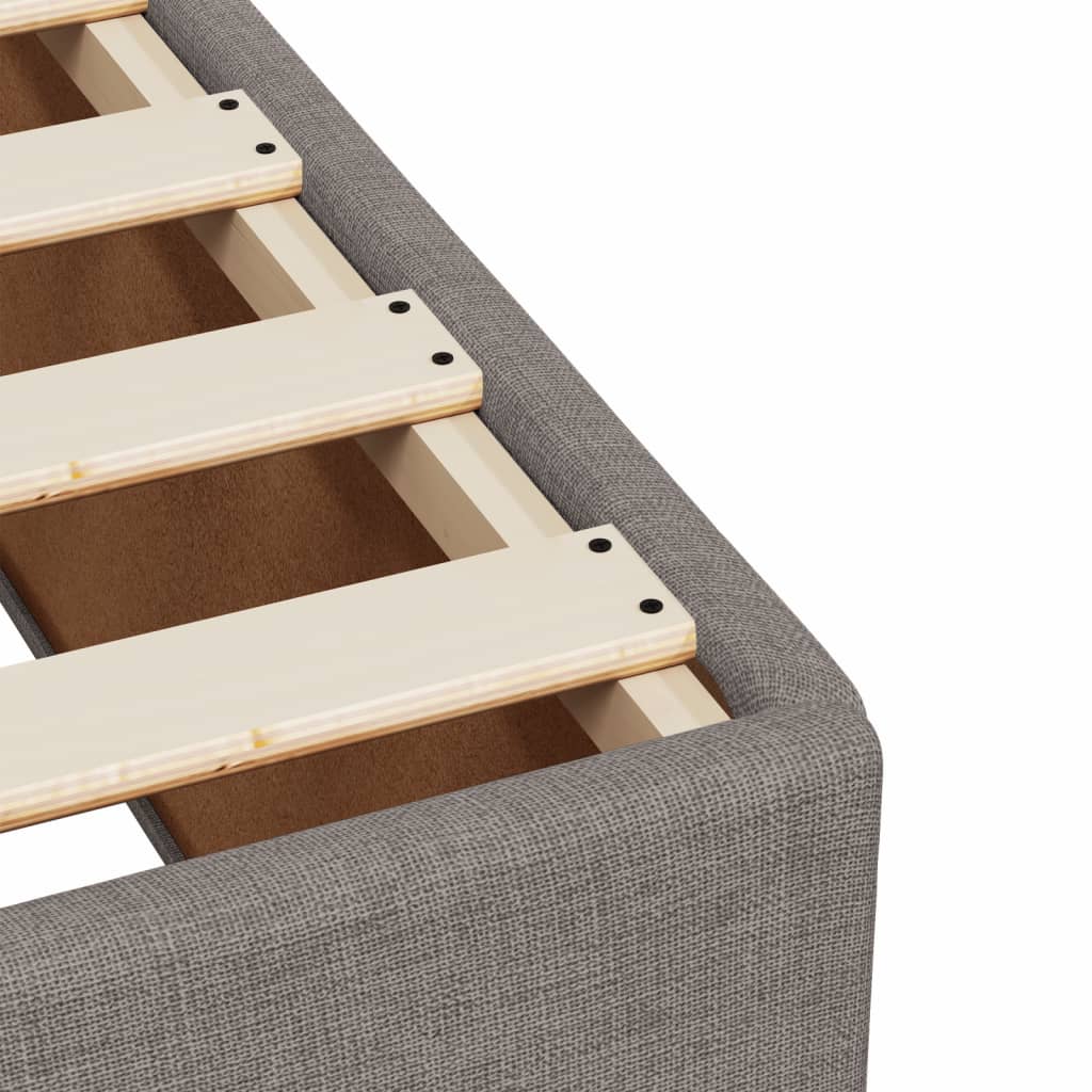 Cadre de lit sans matelas en tissu taupe pour la chambre, 100 × 200 cm - 7