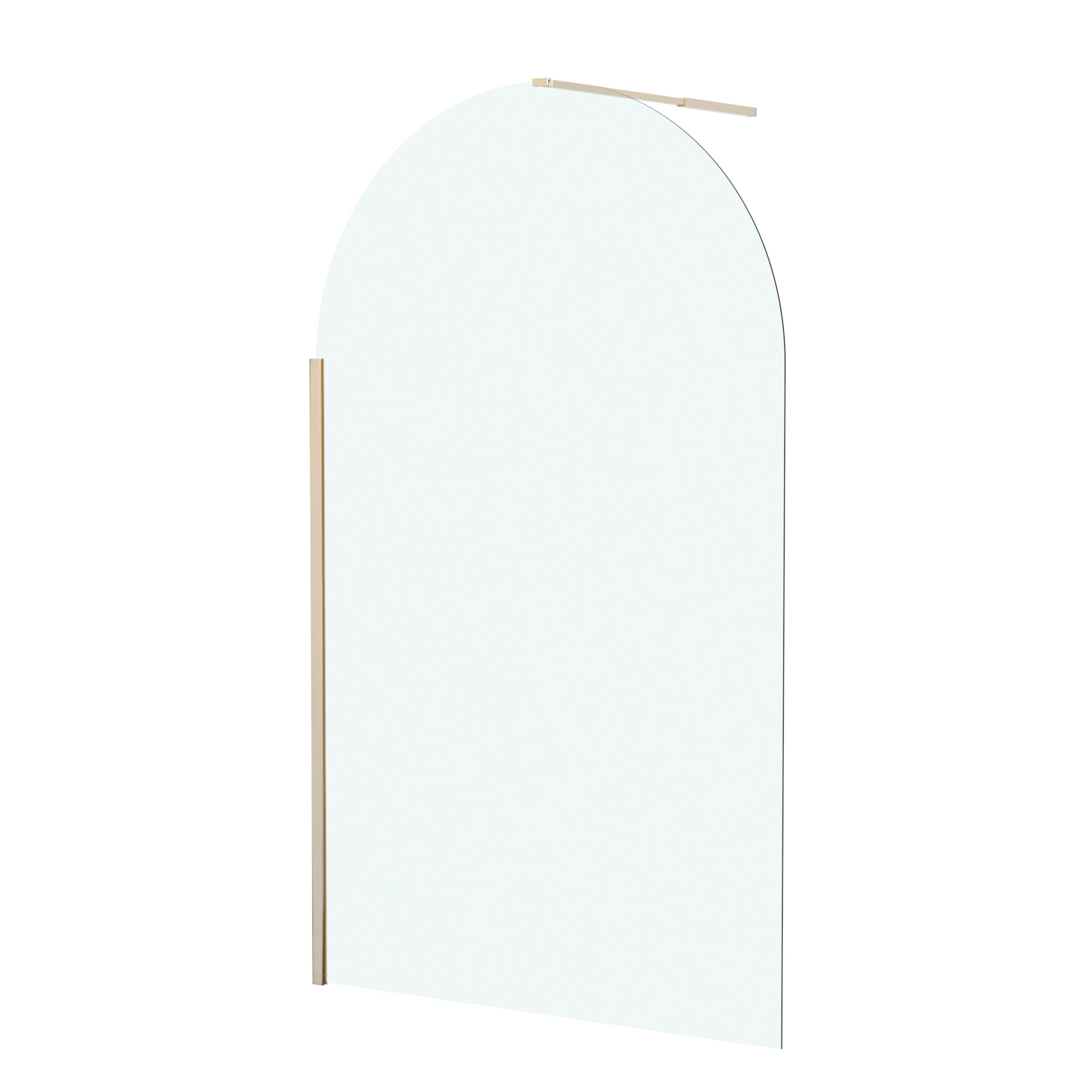Paroi de Douche arrondie 120x200 cm - Profilé Or Doré Brossé - GOLDY CURVED - 3