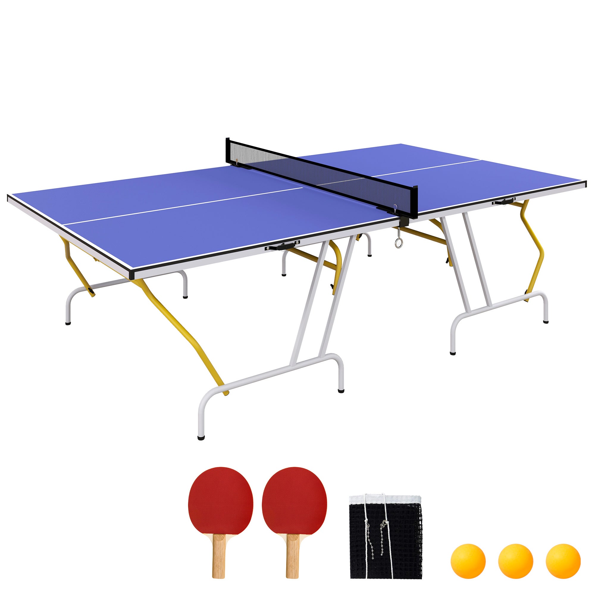Table de ping-pong - intérieur - pliable - sur roulettes