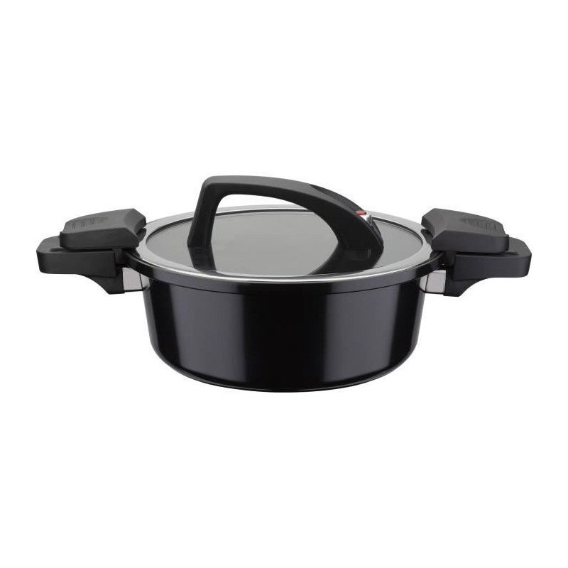 Niskociśnieniowy Garnek GSW Kute Aluminium 4 L 24 cm Czarny