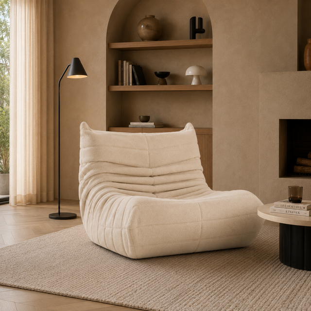 Pouf Poire pour Adultes, Bean Bag Chaise avec Mousse à mémoire de Forme, Canapé de Sol, pour Salon, Chambre à Coucher, Jeux et Bureau, Beige