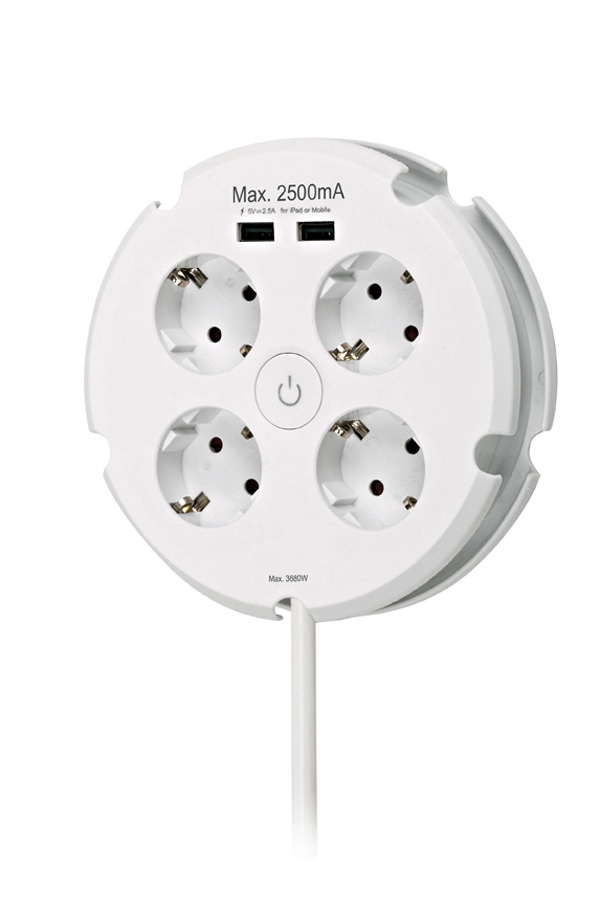 Simon Brico Base Múltiple Combi 4 Tomas + 2 Usb 2,5A - Imagen 3