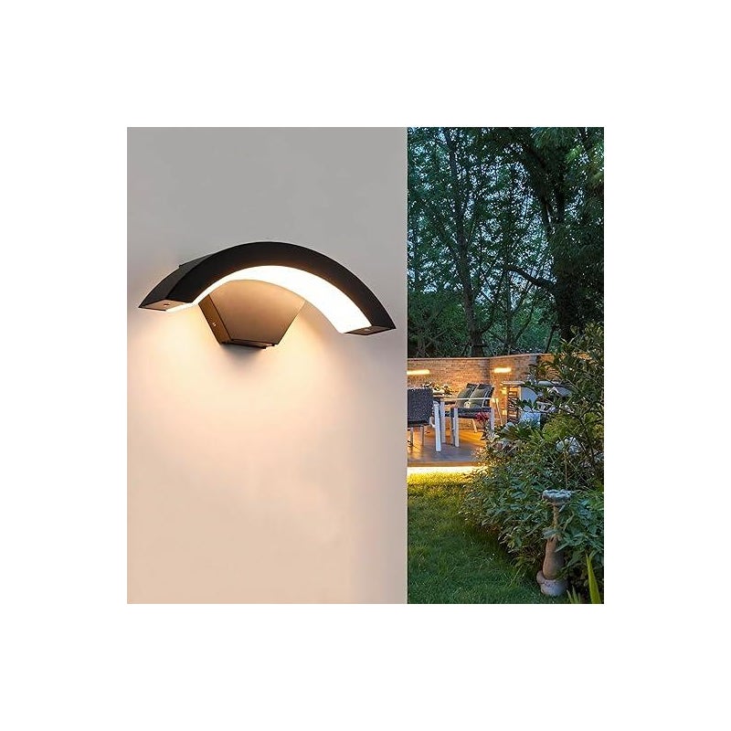 Zewnętrzna lampa ścienna LED 18W IP65 Wodoodporna - Ciepłe białe światło 3000K, 2700LM do ogrodu, tarasu, elewacji, korytarza, ścieżki