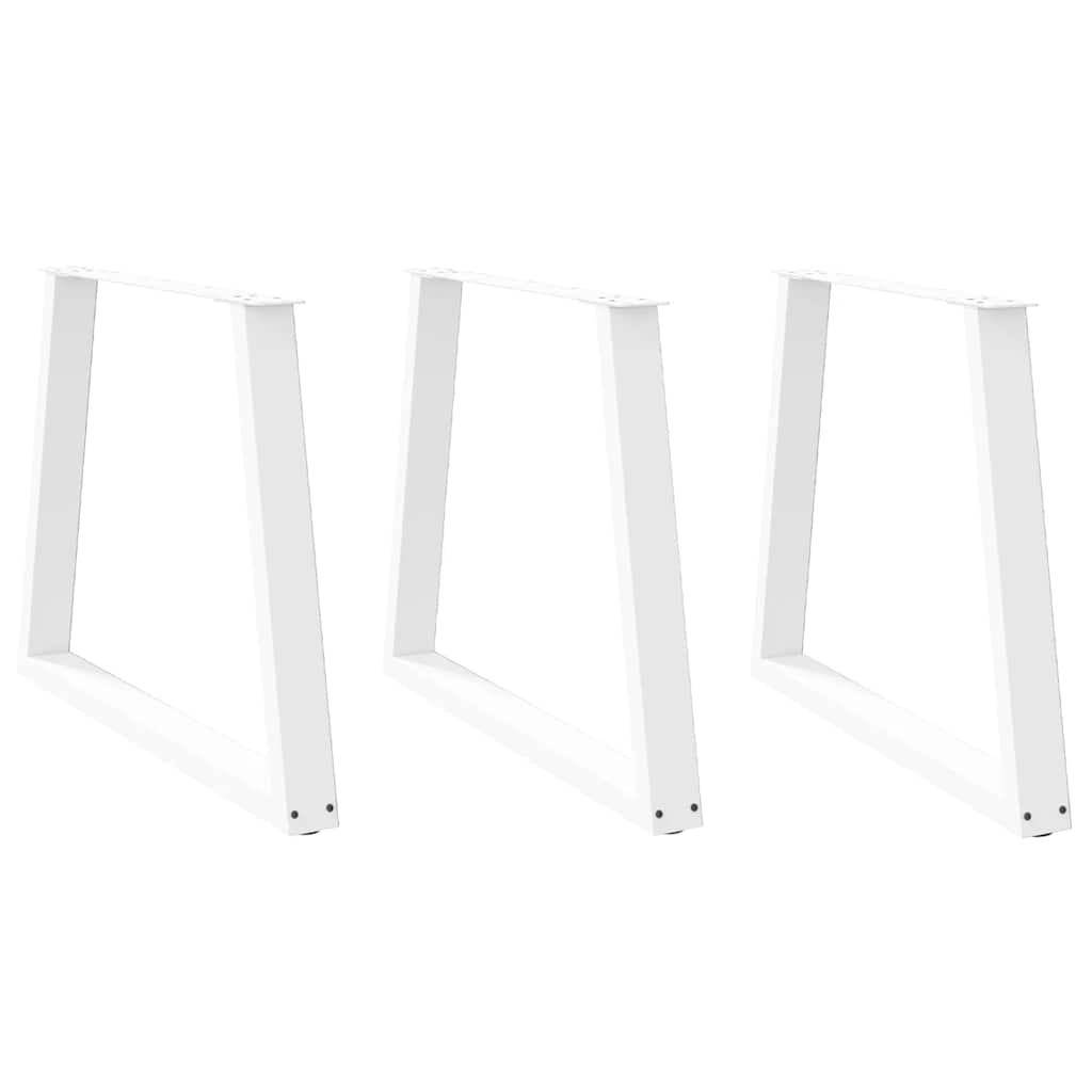 Nogi do stołu jadalnego w kształcie litery V 3 szt. Białe 80x(72-73,3) cm Stal vidaXL