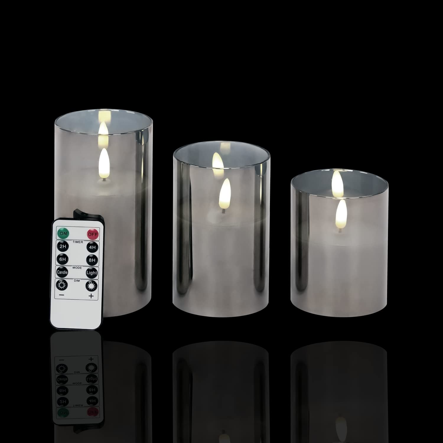 Relaxdays Candele a LED, Set da 2 con Funzione Timer e Telecomando