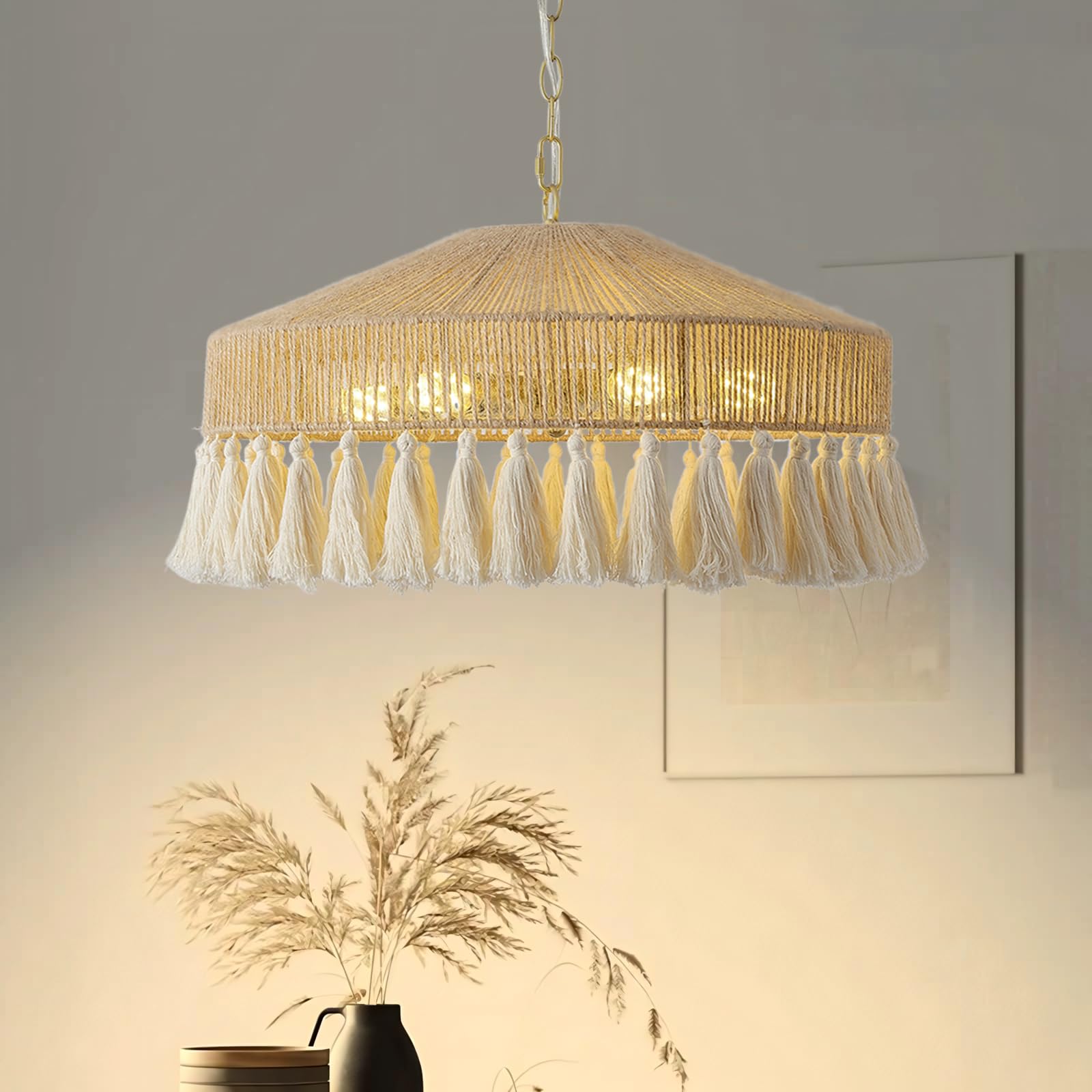 Lustre de chambre, éclairage d'ambiance, lustre de style mansardé, lustre de style bord de mer,décoratif,1 ampoule,minimaliste,idéal pour la chambre - 8