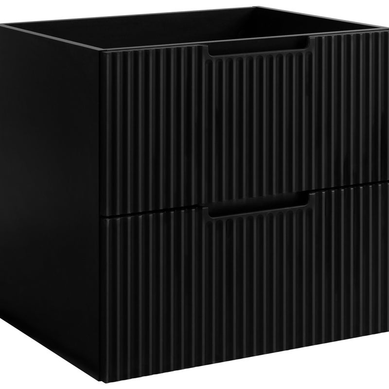 Szafka łazienkowa VENA 60 cm czarna ryflowany front frezowany uchwyt