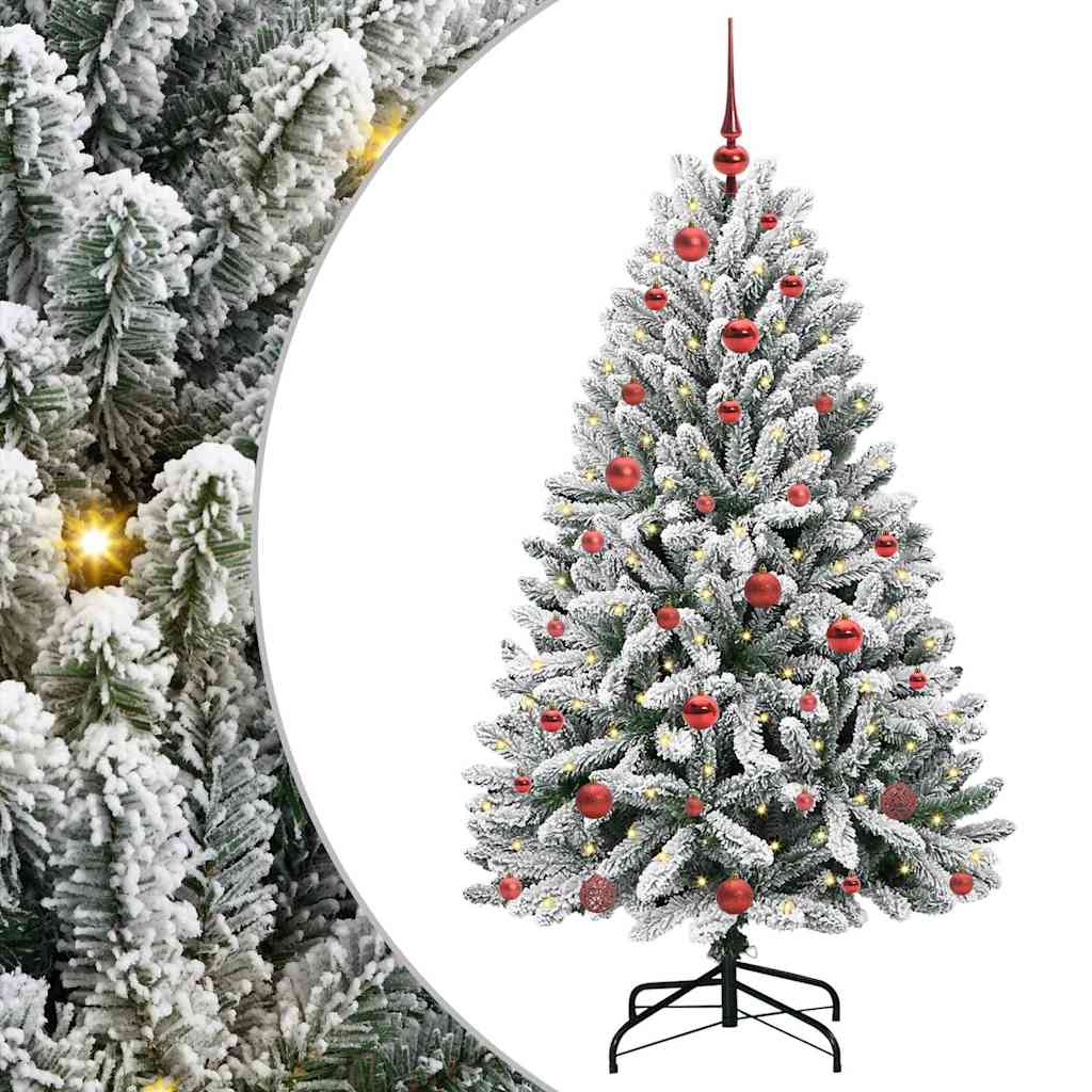 Sztuczna choinka Zielony i Biały 150 cm PVC i Metal
