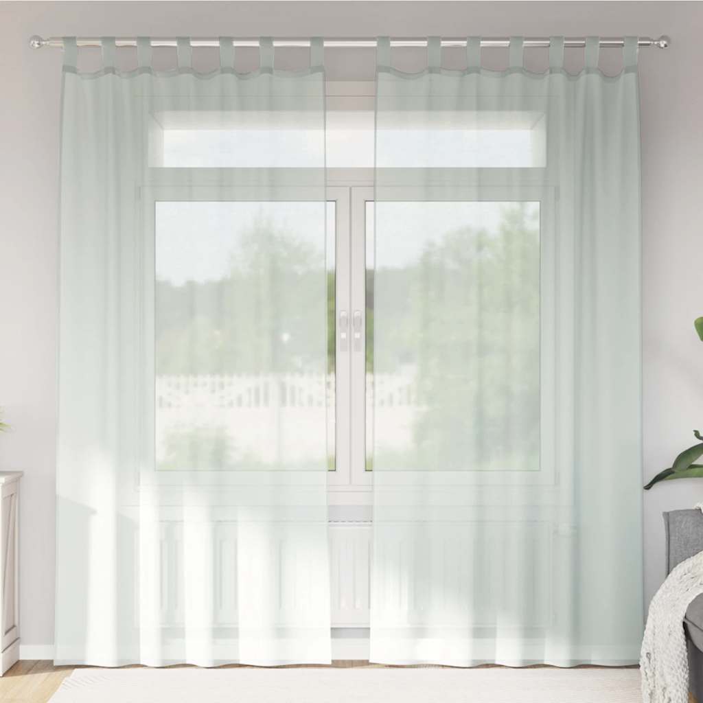 Zasłony woalowe z pętelkami 2 szt. Jasnoszary 140x245 cm vidaXL