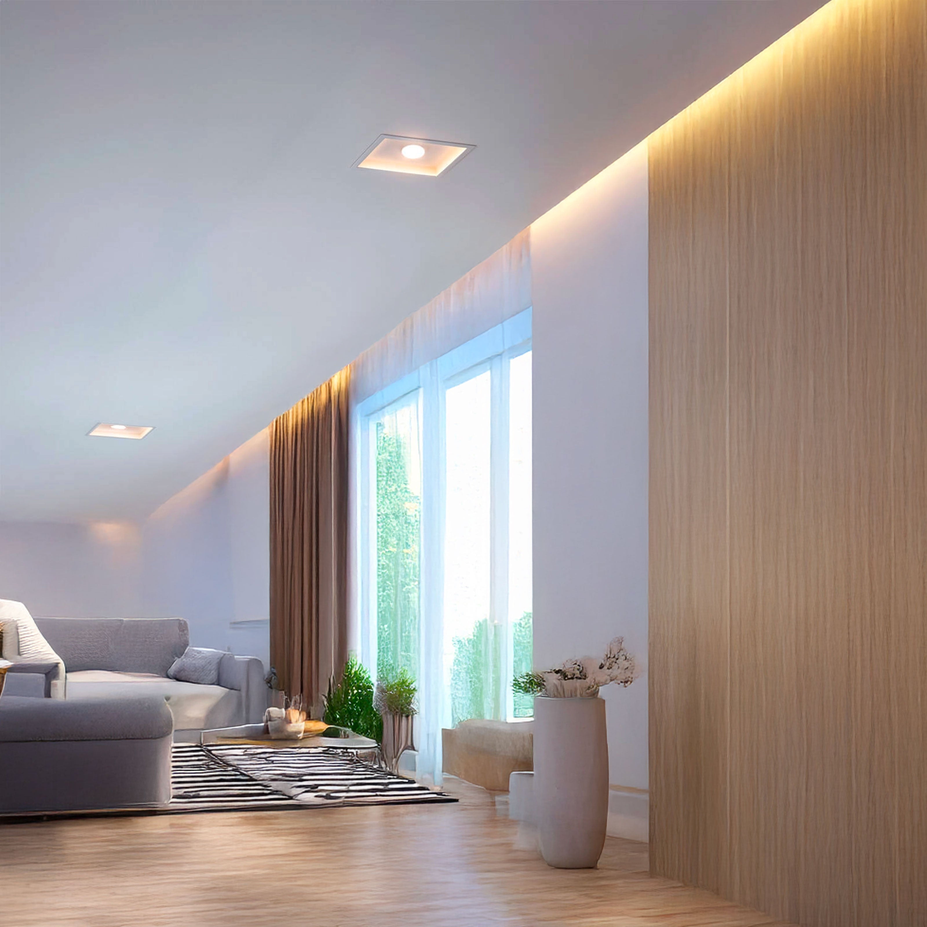 *ESTOQUE* 10 pacotes de suporte de projetor de encastrar em gesso cerâmico 120x120x45mm com orifício redondo 40W GU10 IP20 - 3