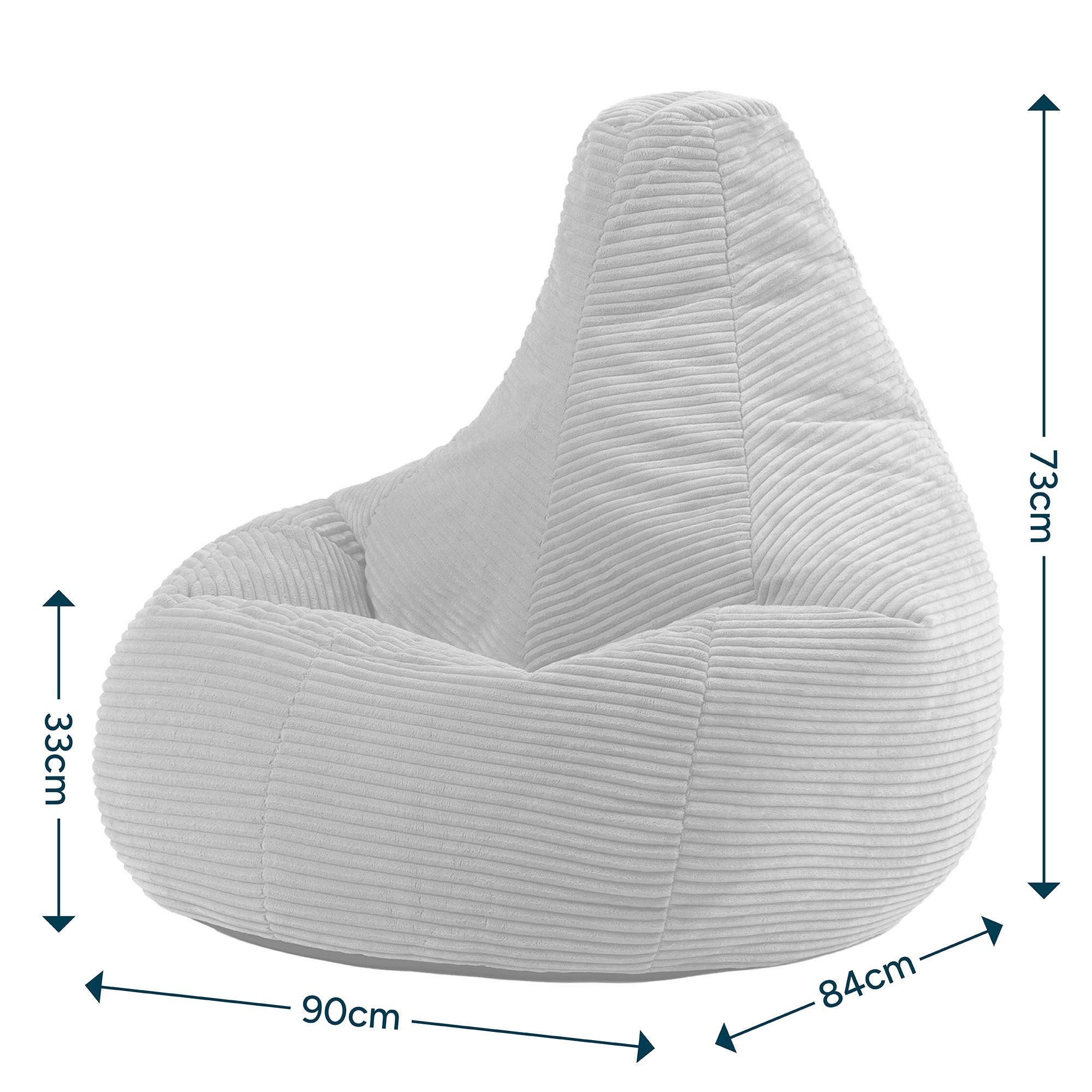 Pouf Icon à dossier haut velours côtelé bleu canard, salon, chambre, 84x90cm, Made in Allemagne, Oeko-Tex® - 8