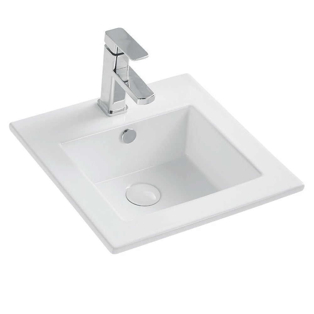 Lavabo da Incasso Rettangolare 51x41 cm in Ceramica Bianco Lucido ...