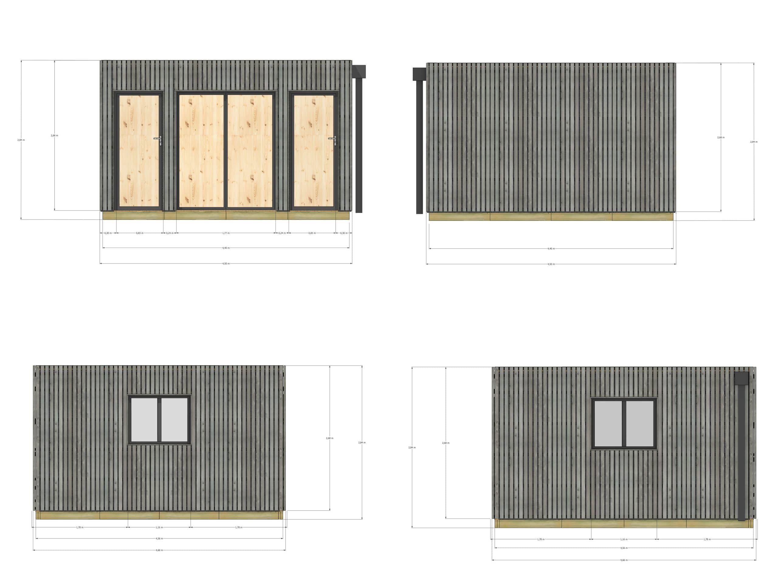 Studio de jardin Airbnb en bois 4,4 x 4,6 x 2,7 m avec plancher isolé / menuiseries alu k-line - 4