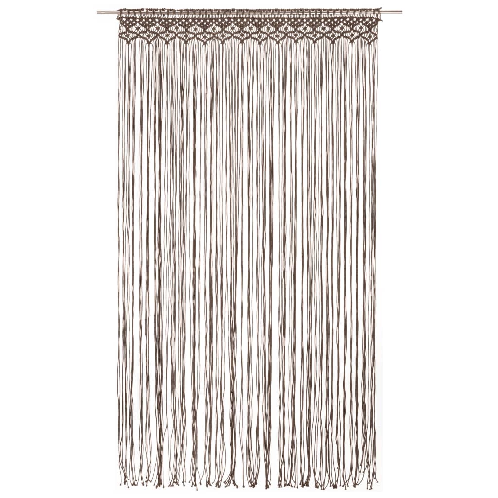 vidaXL Rideau en macramé Taupe 140x240 cm Coton - 2