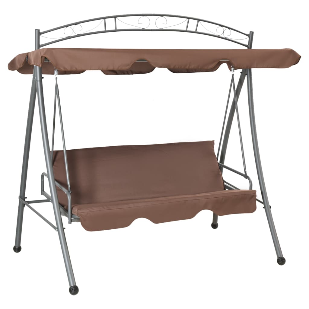 Maison exclusive - banco columpio convertible de exterior con dosel color café