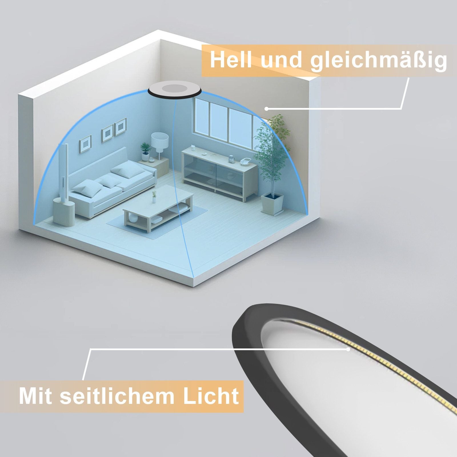 NETTLIFE Lampa sufitowa LED do łazienki, płaska, 30 cm, 24 W, okrągła, biała, do kuchni, nieściemnialna - 4