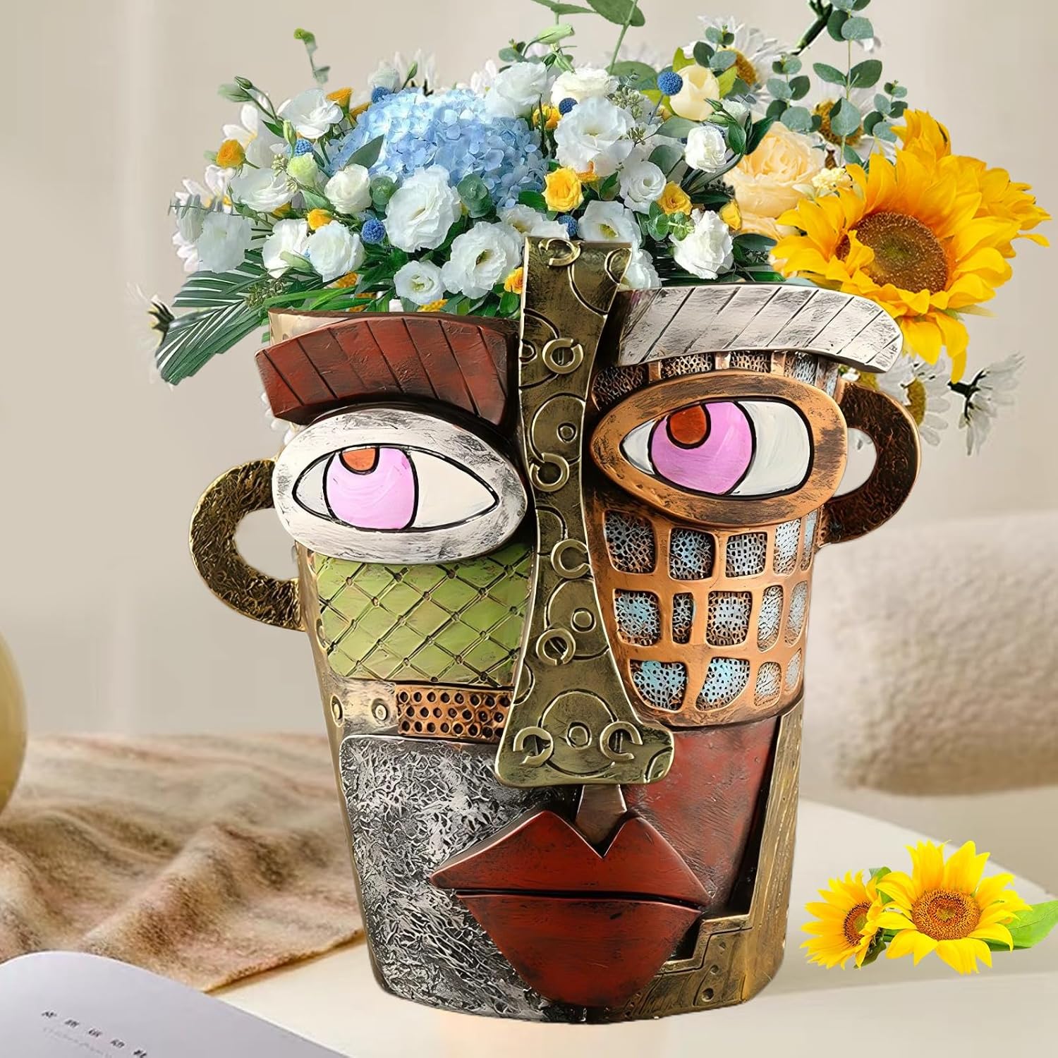 SAF Set Di 3 Quadri Decorativi UV Strutturati – Design Floreale, 26,9x33,5 Cm, Senza Vetro, Per Soggiorno