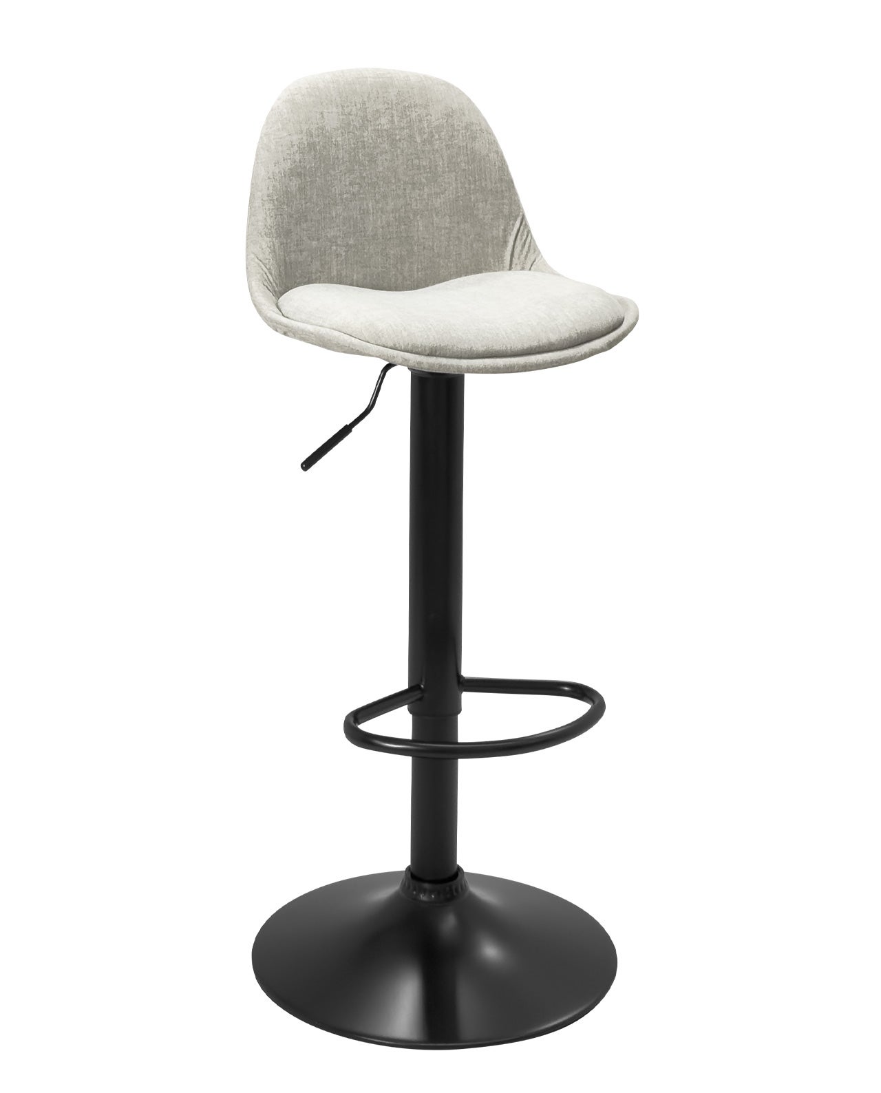 Lot de 2 Tabourets de Bar Réglables, Assise Tissu, Pied Chromé SIG+ Gris - 3