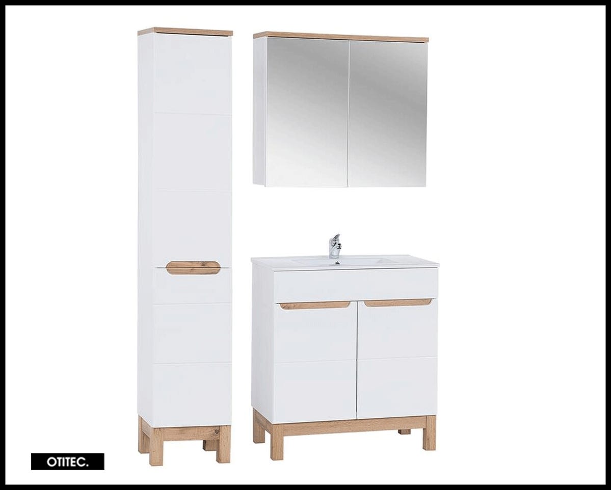 Ensemble meuble de salle de bain - 80 cm - avec vasque à encastrer
