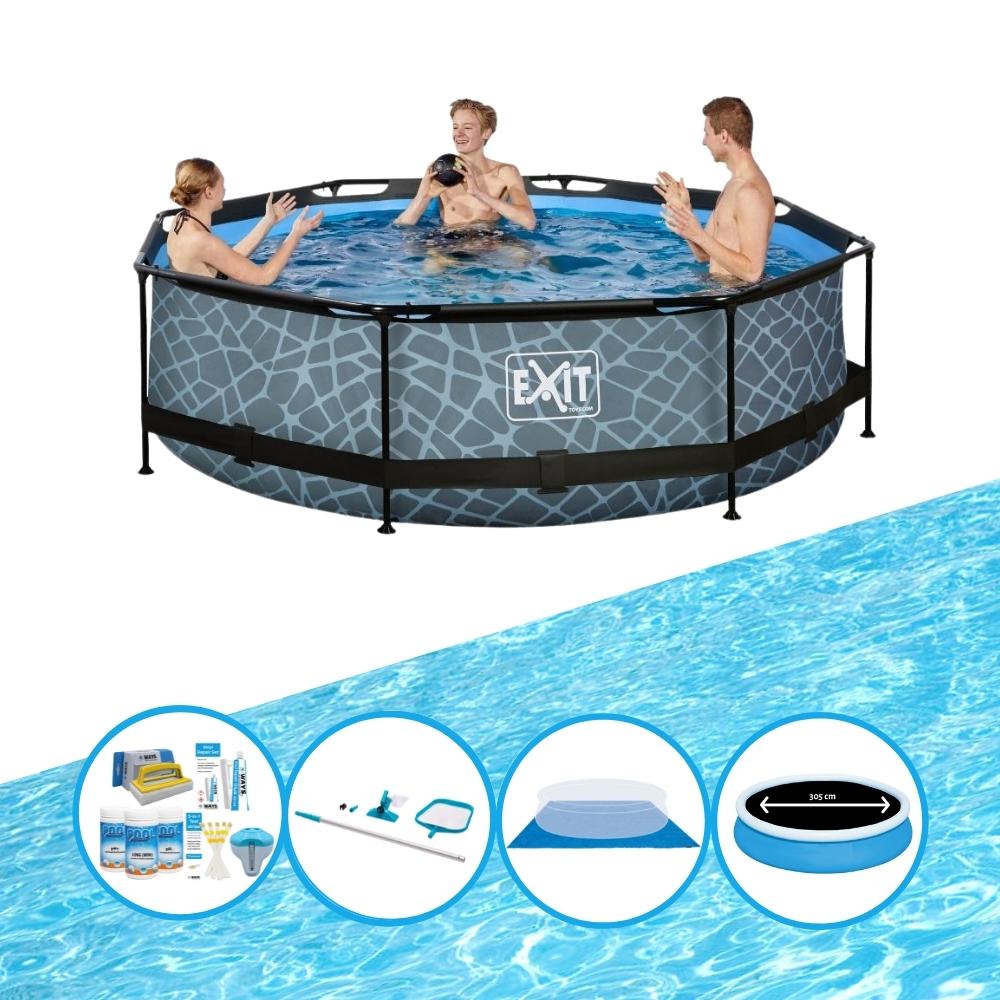 EXIT Piscine Stone Grey - Frame Pool ø300x76cm -- Pack de piscine ...