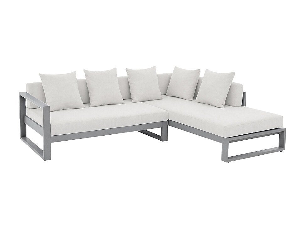 Fotel ogrodowy z aluminium, modułowy, narożny - Taupe - MOLOKAI de MYLIA