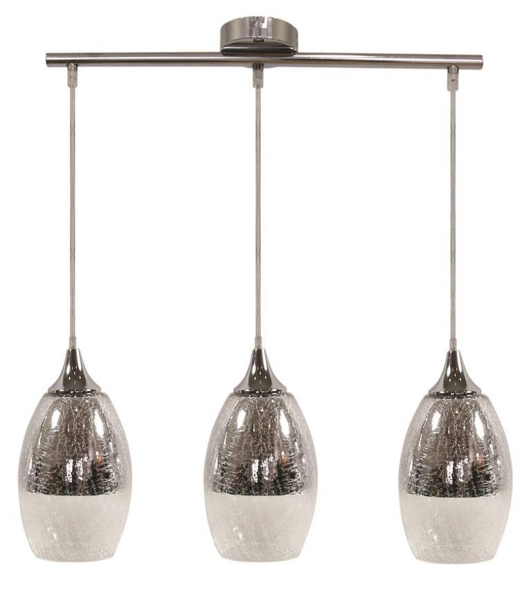 Lampa wisząca Celia chromowana-srebrna 3xE27x60W wym: 125 x 60 x 16 cm szkło Candellux