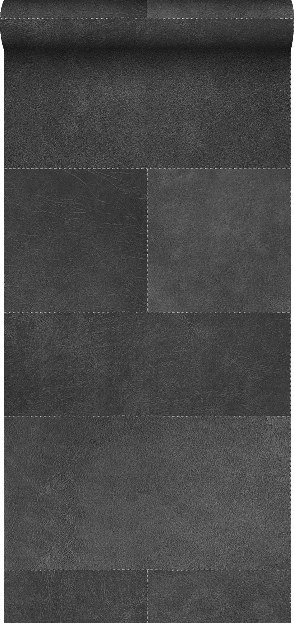 Tapeta XXL motyw płytek ze skórzanym wyglądem ciemnoszarym - 50 x 837 cm - ORIGIN