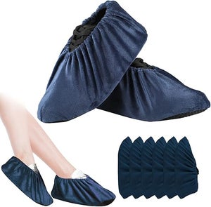 Lot De 10 Paires De Surchaussures Lavables Antidérapantes Vivezen - Couleur Gris, Matière Silicone Et Tissu, Garantie 12 Mois
