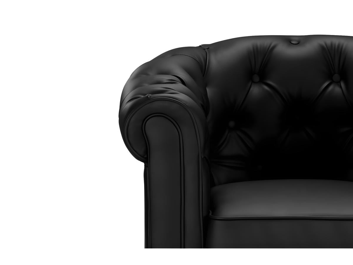 Lot de 2 Fauteuils CHESTERFIELD - Simili Noir - 8