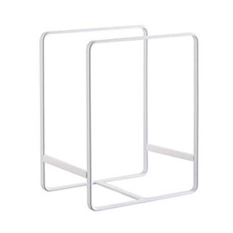 Biały (L) 2-częściowy wielofunkcyjny ociekacz do naczyń, metalowy stojak na talerze, uchwyt na pokrywkę i przenośny uchwyt, kuchenny ociekacz do naczy