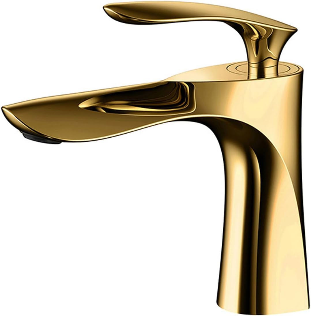 Bateria łazienkowa, bateria łazienkowa jednouchwytowa, bateria mieszaczowa, regulowana woda ciepła i zimna, złota