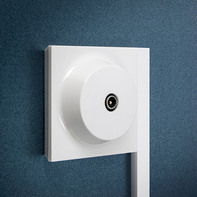 Prise TV fontini Neo Evo, blanc brillant RAL 9003, ABS, extra-plat, 7,8 x 3,1 cm, garantie 10 ans - 4