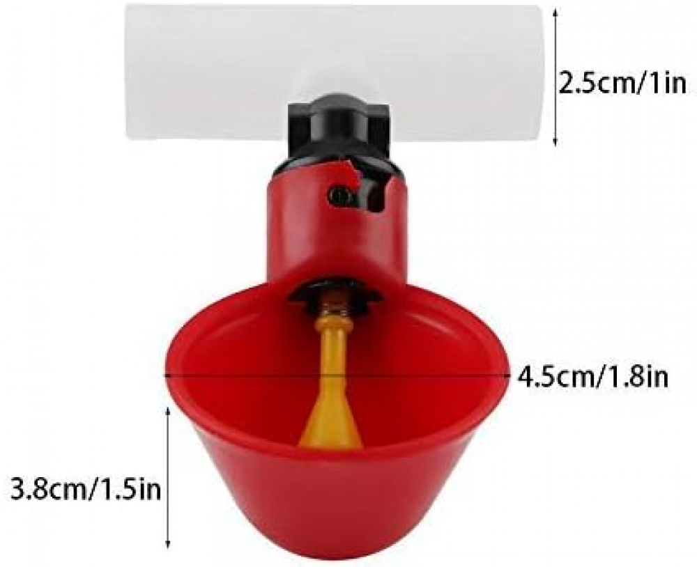 YARNOW Abreuvoir Automatique Volaille Rouge - Distributeur Eau Pour Poules, Cailles, Pigeons, Lapins, Facile Et Hygiénique