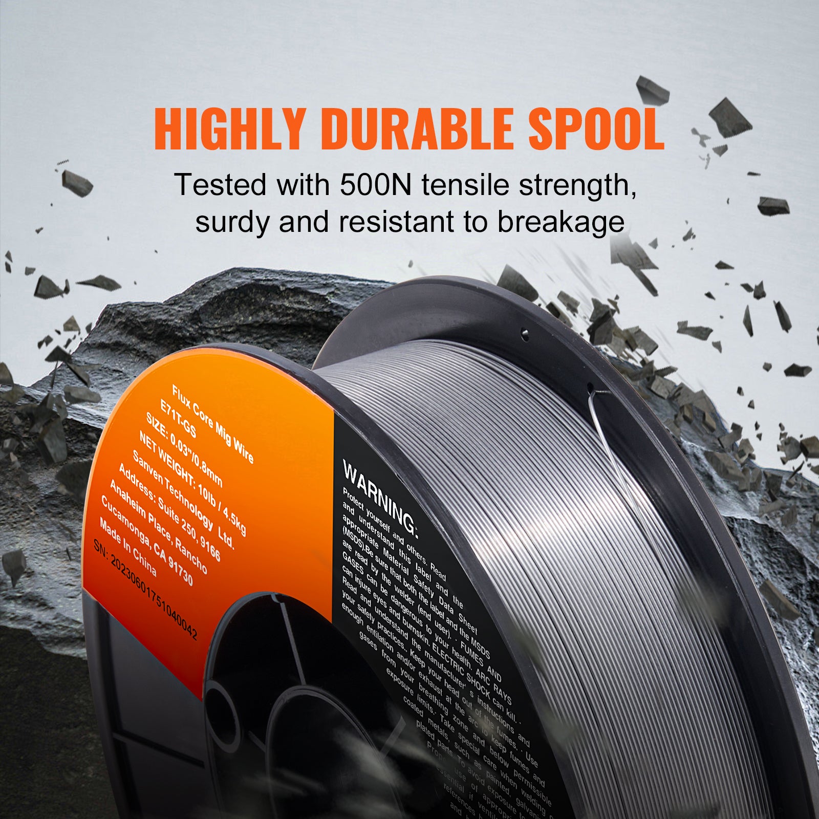 Fil de soudage fourré,E SucceBuy 71T-GS 0,030 pouce,10 lb,fil MIG sans gaz pour acier doux,faible éclaboussure,soudage toutes positions,extérieur - 5