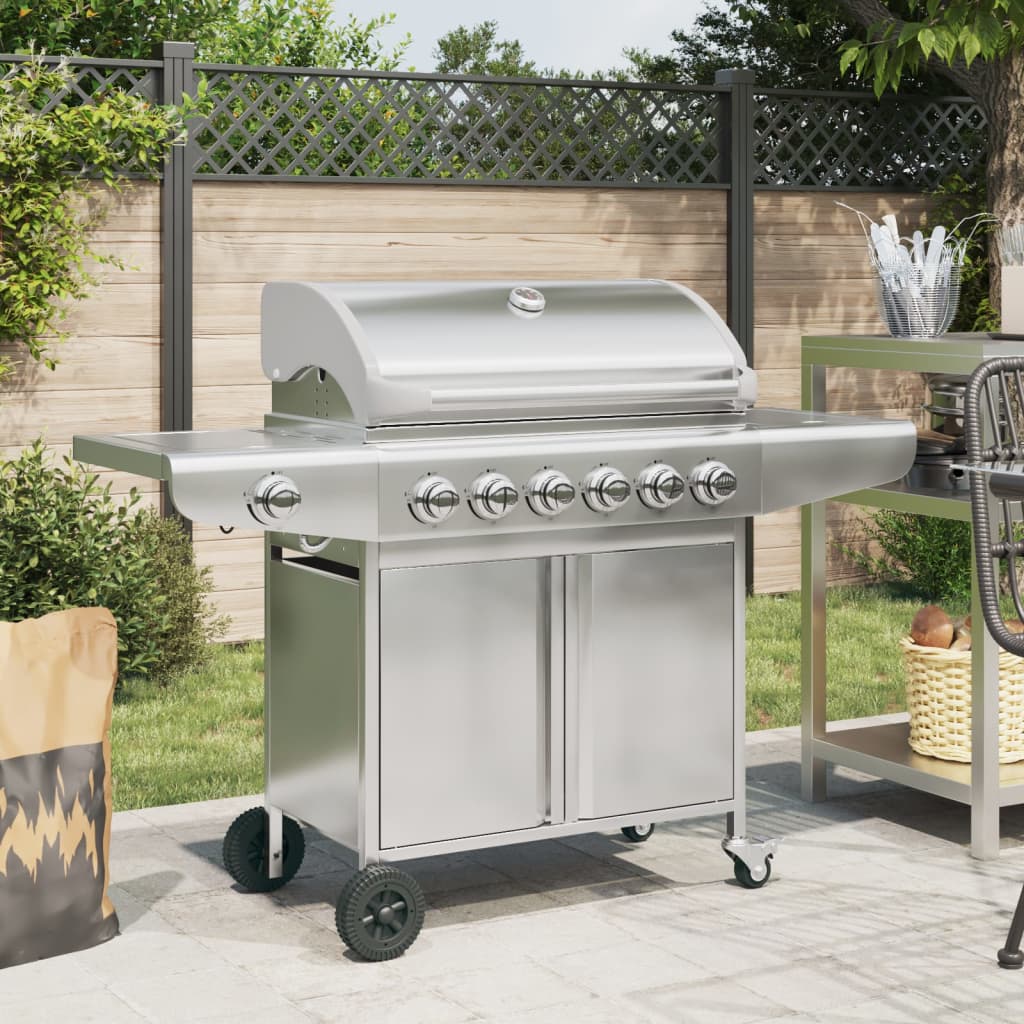 Barbecue A Gas Landmann 12375FT - 49x38cm, Nero, 5.5kW, Per 8 Persone, Con Ripiani Laterali - Foto 12