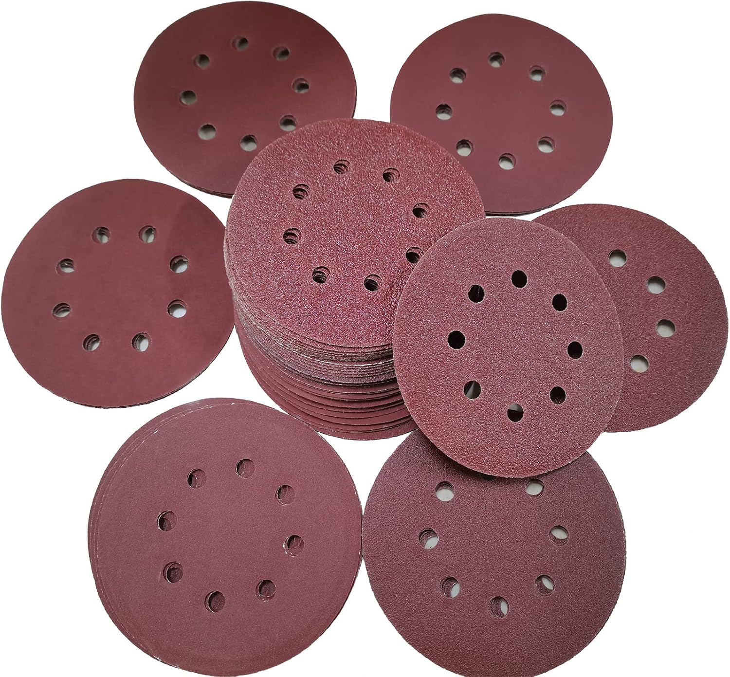 Lot De 25 Disques à Poncer Verts Grain 1500 - 8 Trous - Support Aluminium Crochet - Marque Uxcell - Neuf