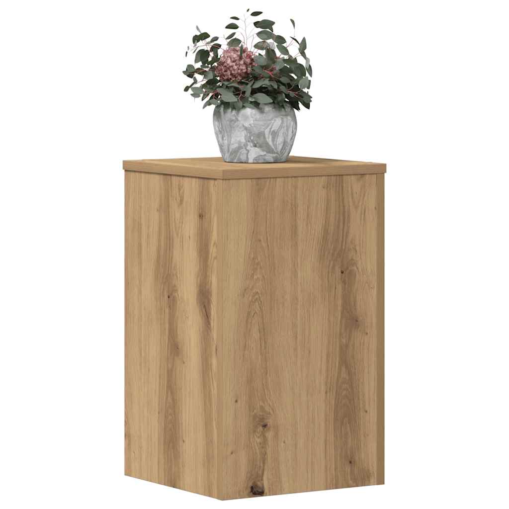 Supports pour plantes 2 pièces chêne artisanal panneau de bois - 8