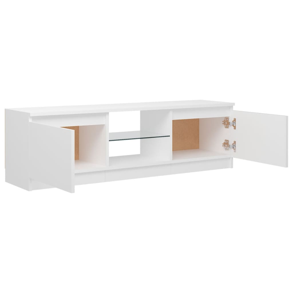 Meuble TV avec lumières LED Blanc 120x30x35,5 cm - 8
