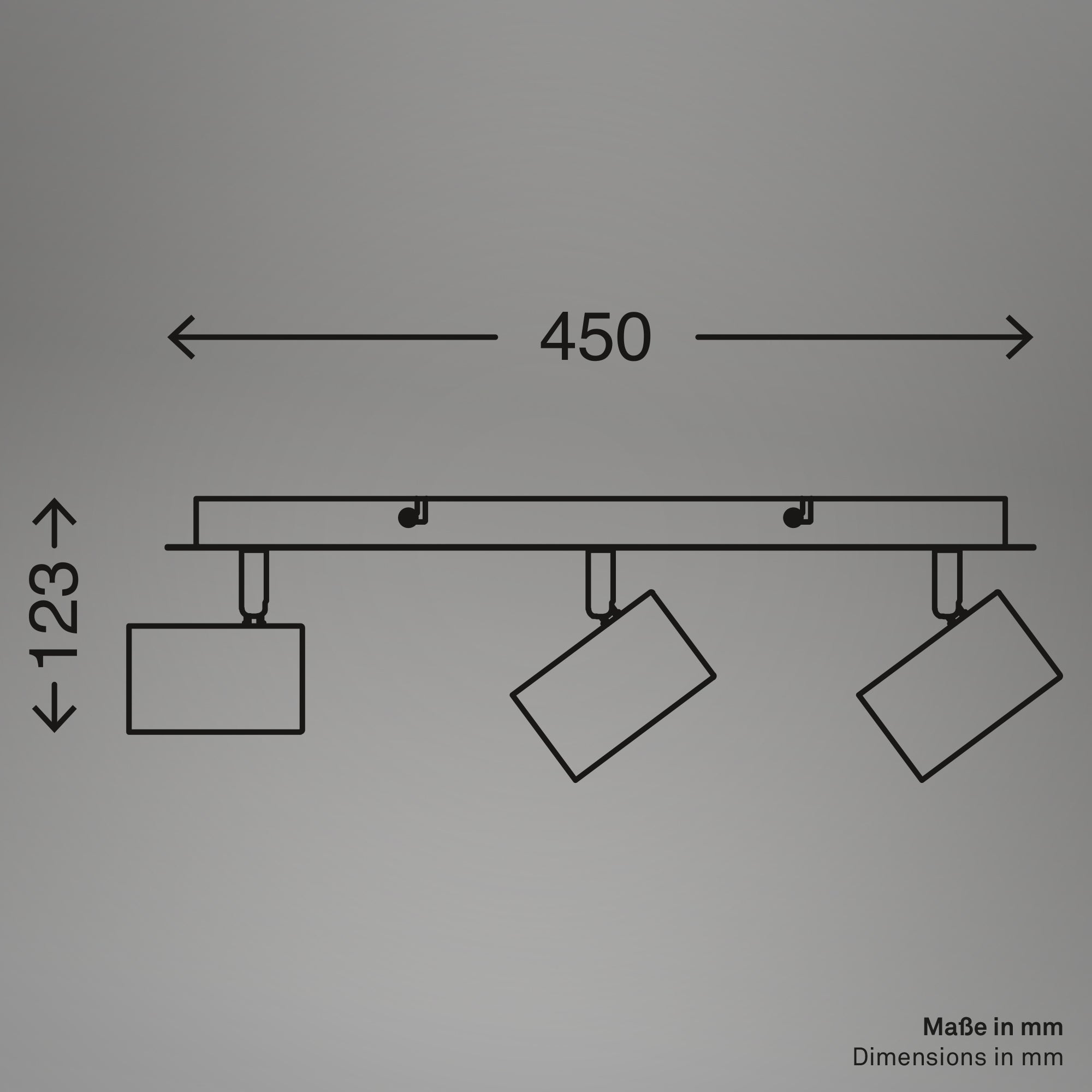 Spot LED 3-flammes - IP20 - 450x80x123mm - GU10 max. 40W - blanc - orientable - Briloner - 6