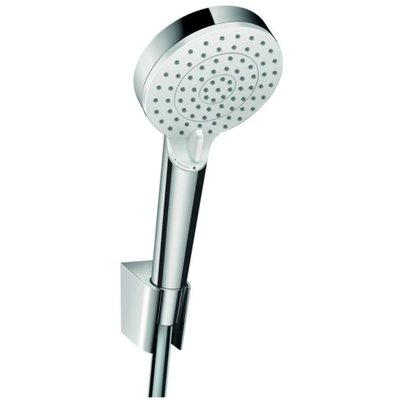 Hansgrohe Crometta Vario EcoSmart 9 l/min prysznic ręczny ścienny i wąż prysznicowy 160 cm, biały/chrom