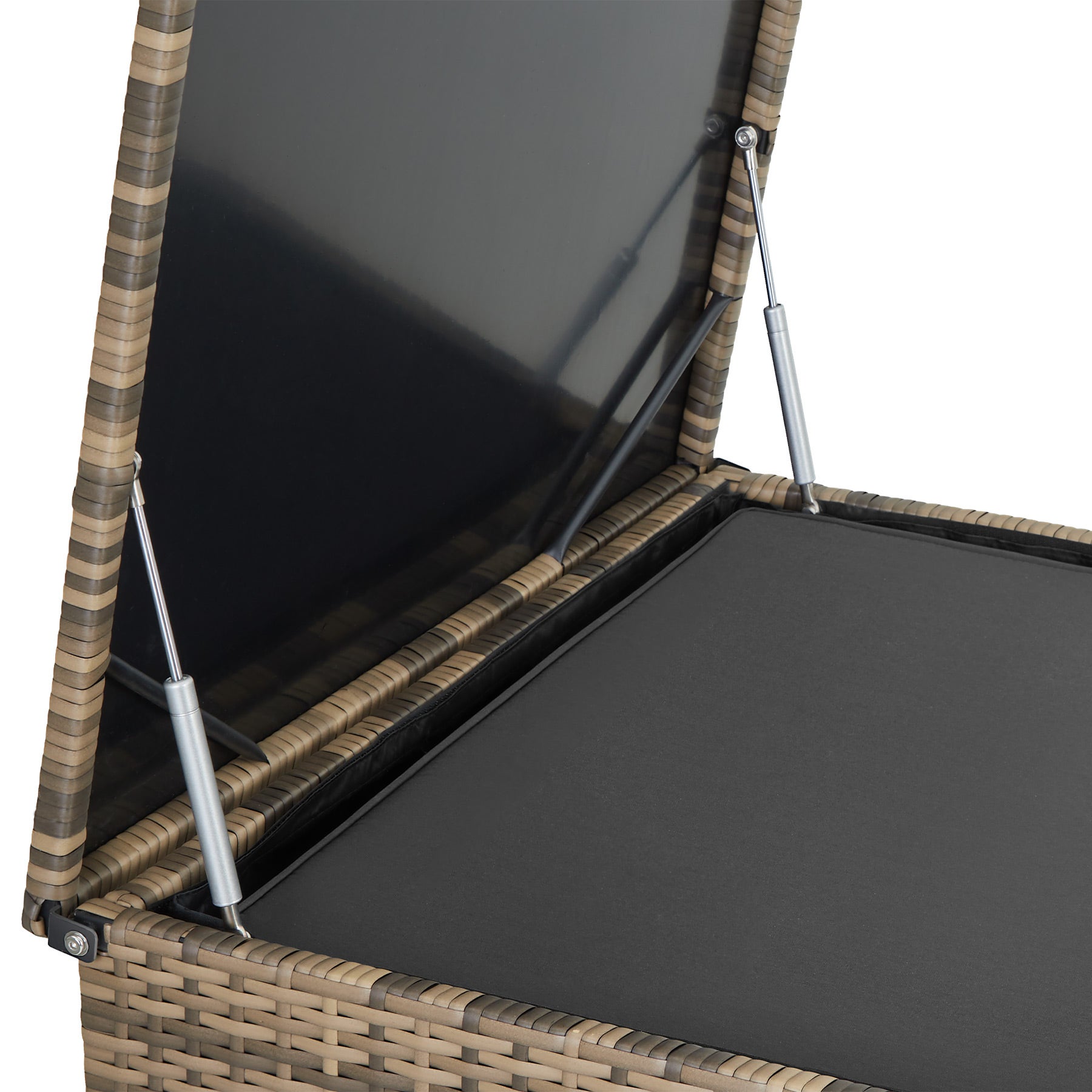 Salon de jardin en résine tressée et acier 5 places avec coffre de rangement résistant aux UV TECTAKE - 8