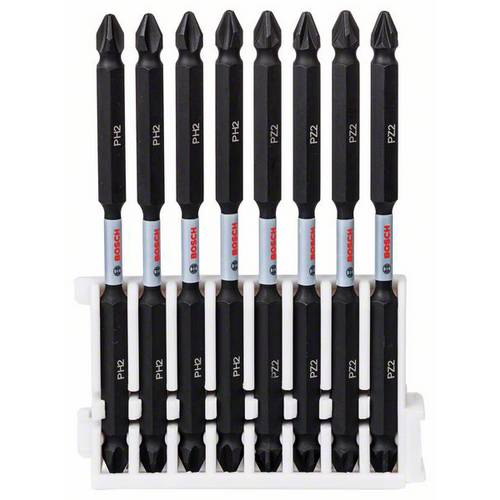 Bosch Professional 8 pz. di Bit di Avvitamento Doppi Set (Impact Control, PH/PZ Bits, Lunghezza 110mm, Pick and Click, Accessorio Avvitatore a Impulsi