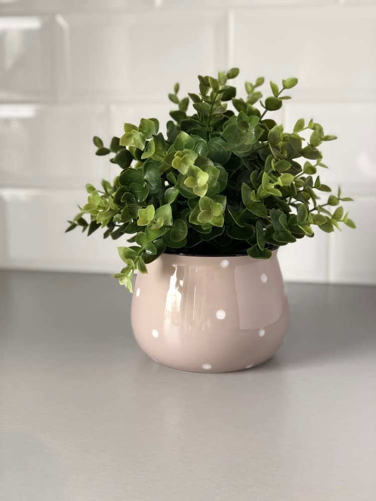 Doniczka osłonka 110mm donica ceramiczna w grochy - KOTARBAU - 3
