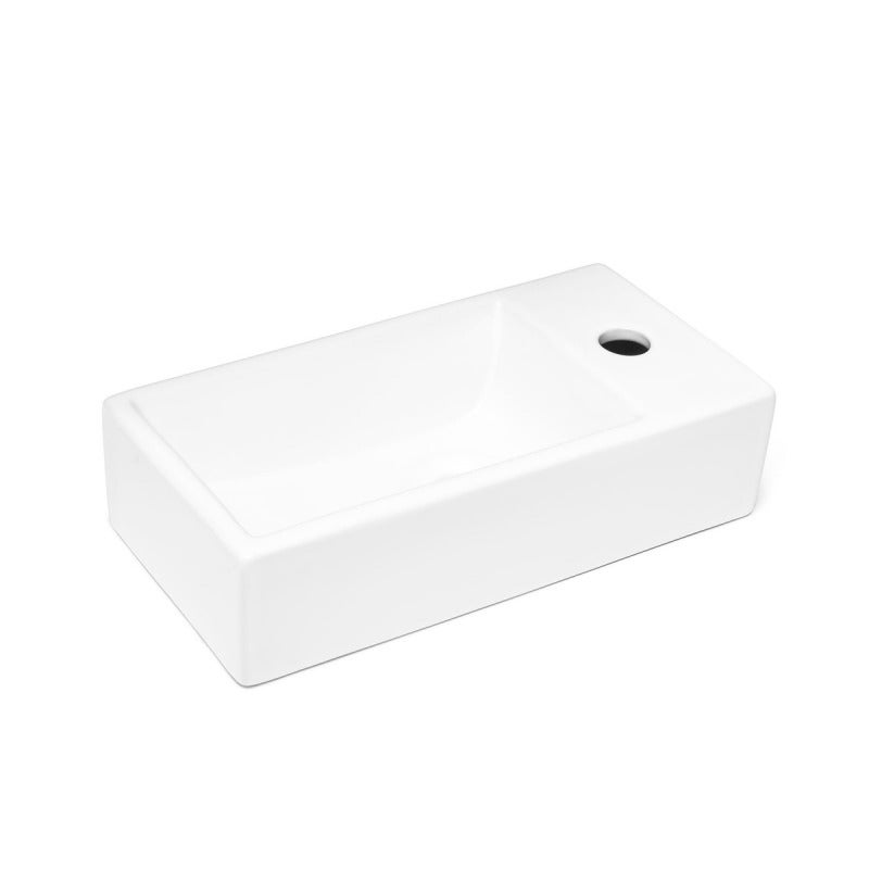 Brevis Lave-mains suspendu avec trou pour robinetterie à droite, 40,5x20,5x10,5cm (SATBRE4020SR) - 2