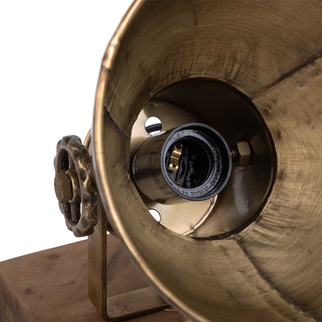 Aplique de madeira e metal dourado 18x18x27 - 8