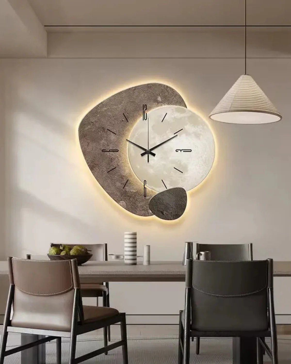 Horloge murale silencieuse et minimaliste BEAFACE, style moderne, horloge à quartz pour salle à manger et bureau, 40 cm - 3