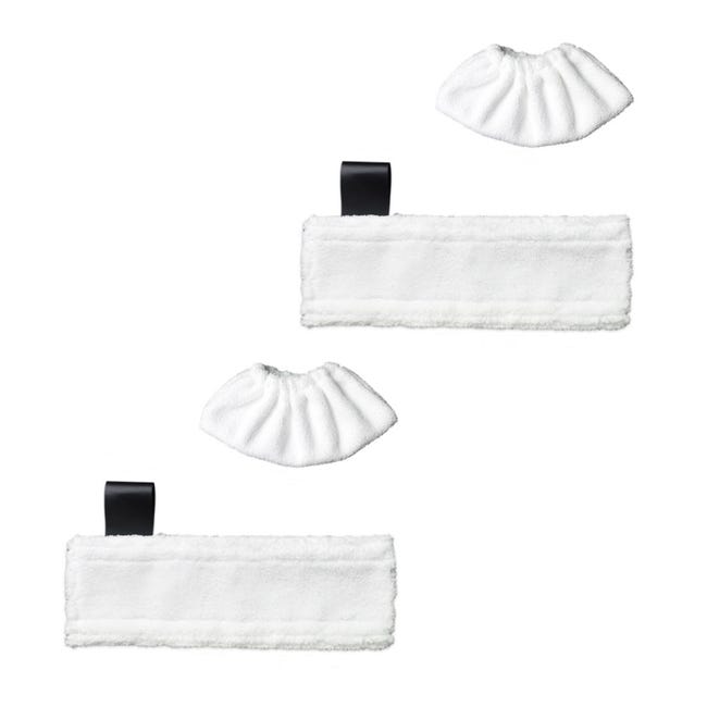 Kit 7 Pièces Pour Nettoyeur Vapeur Kärcher EasyFix – 5 Serpillières Sol + 2 Bonnettes Buse à Main – Microfibre Haute Densité