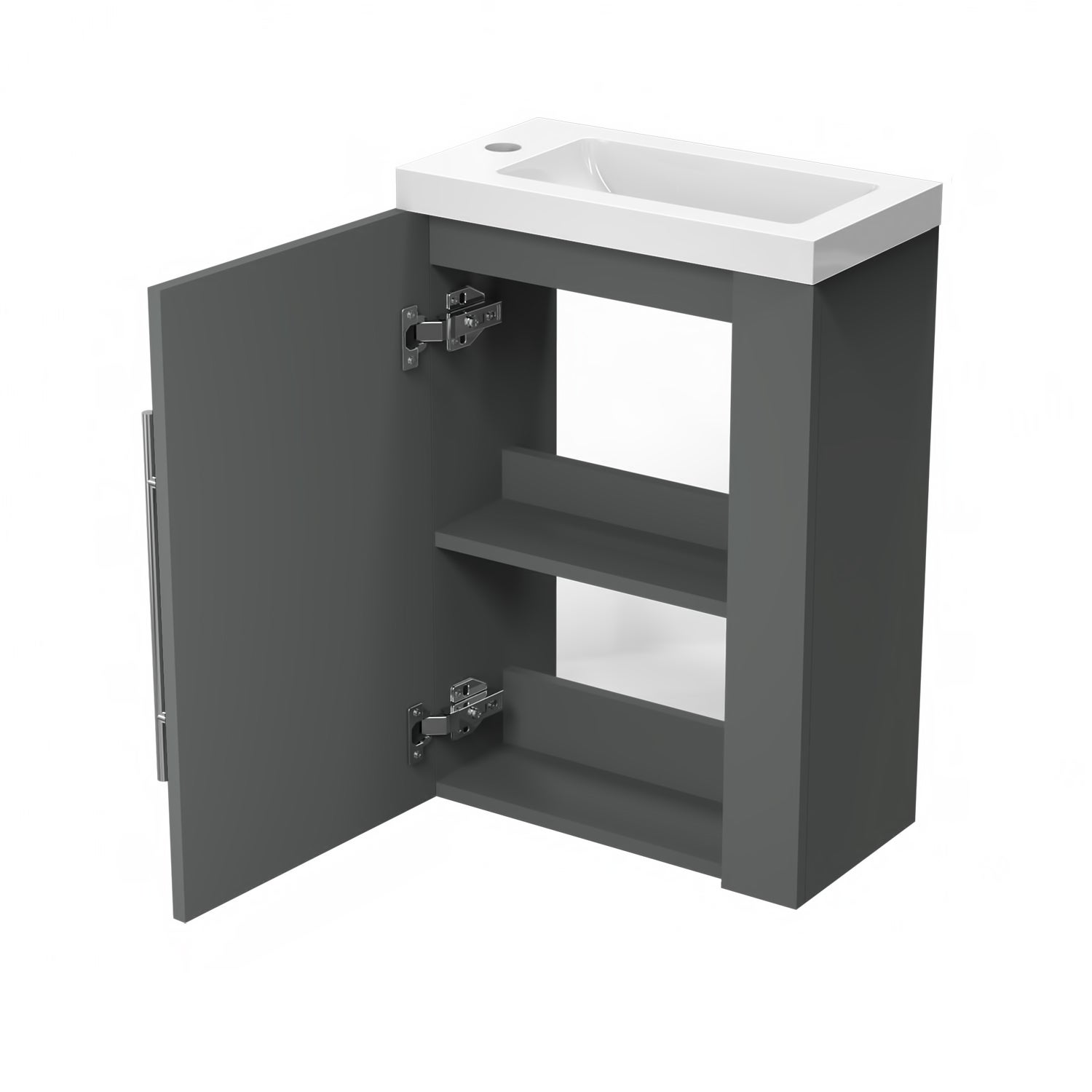 Meuble lave-mains l.44 x H.60 x P.23 Anthracite, Ocean - 2