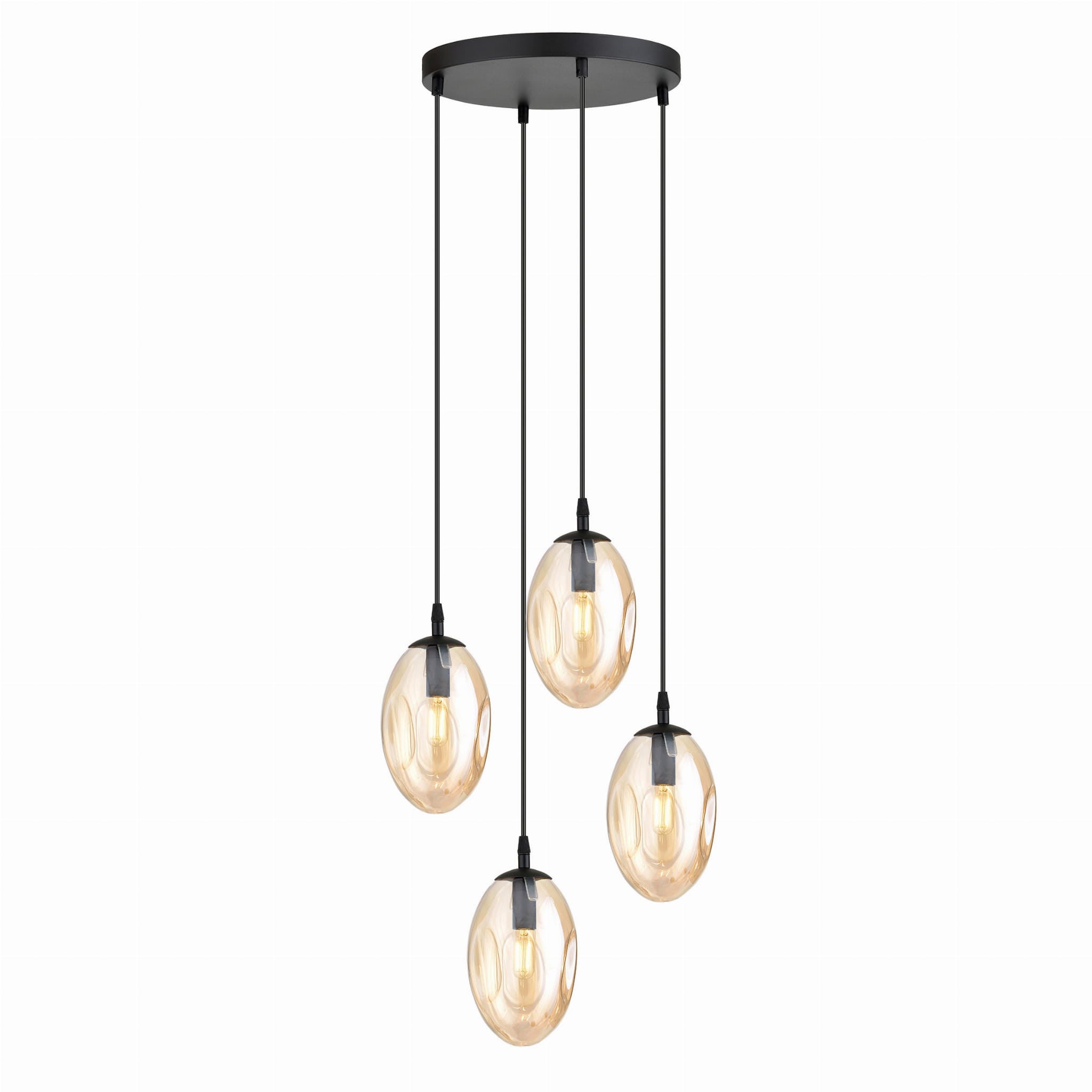Lampa wisząca Astral czarno-miodowy 4xE14x10W wym: 100 x 40 x 40 cm szkło Emibig